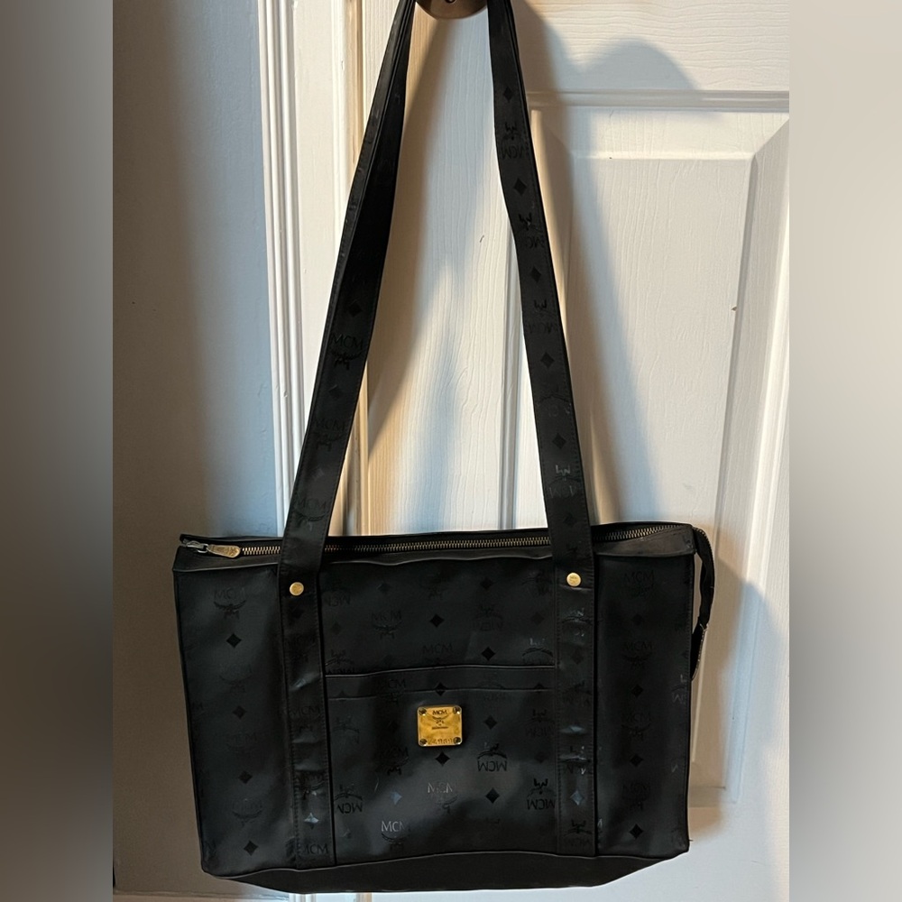 Vintage MCM Monogram Black Nylon Shopping Tote - Picture 4 of 11